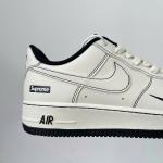 Giày Air Force 1 x Supreme Màu Trắng Viền Đen