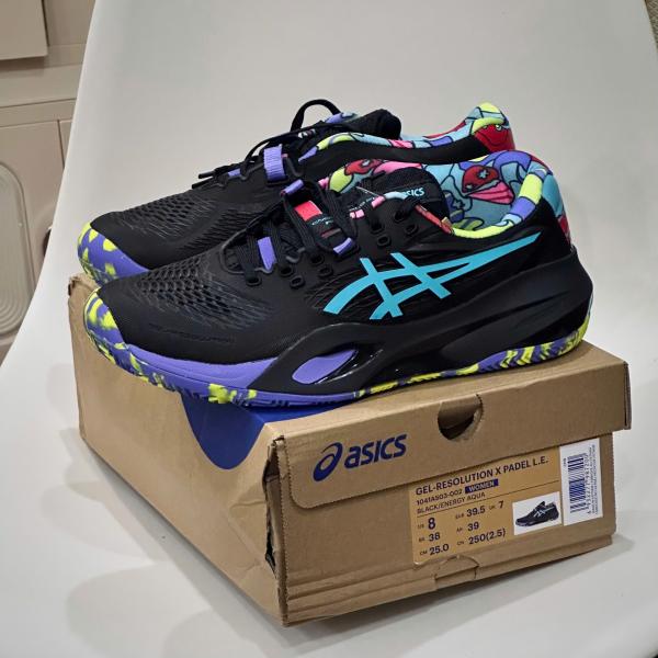 Giày Asics Gel-Resolution x Padel L.E. ‘Black Energy Aqua’