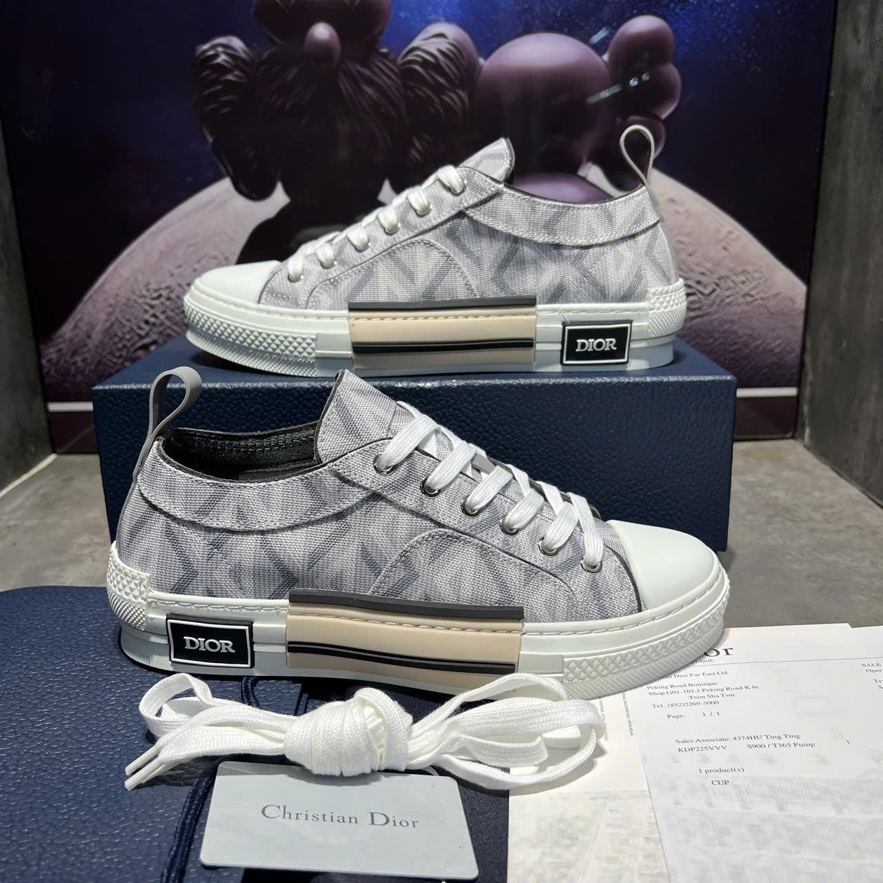 Giày Sneaker Nam Dior B23 Low-Top Dior Gray CD Diamond Canvas