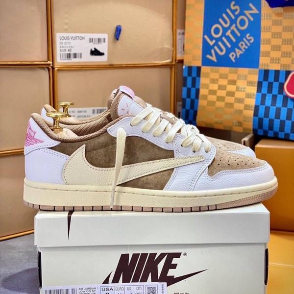 Giày Jordan 1 Low OG Travis Scott Brown Shy Like Auth