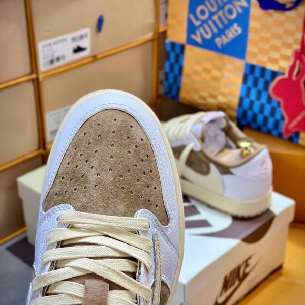 Giày Jordan 1 Low OG Travis Scott Brown Shy Like Auth
