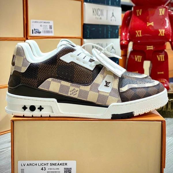 Giày Louis Vuitton LV Trainer #54 Damier Ebene Multi Like Auth