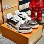 Giày Louis Vuitton LV Trainer #54 Damier Ebene Multi Like Auth