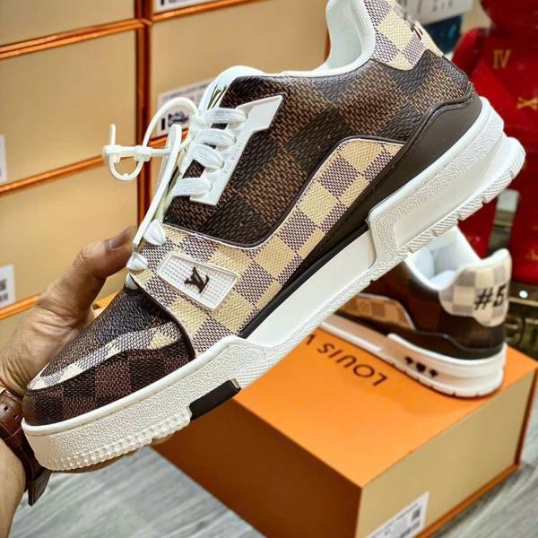 Giày Louis Vuitton LV Trainer #54 Damier Ebene Multi Like Auth
