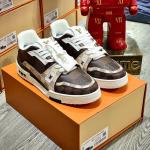 Giày Louis Vuitton LV Trainer #54 Damier Ebene Multi Like Auth