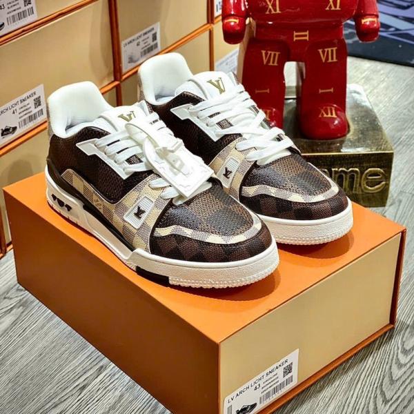 Giày Louis Vuitton LV Trainer #54 Damier Ebene Multi Like Auth