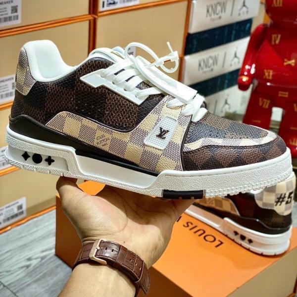 Giày Louis Vuitton LV Trainer #54 Damier Ebene Multi Like Auth