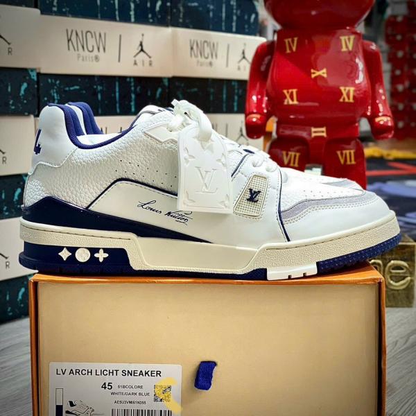 Giày Louis Vuitton Lv Trainer 54 Signature Marine Blue Like Auth