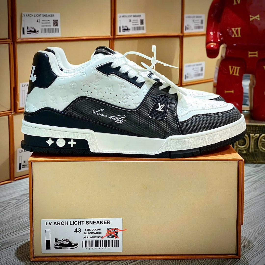 Giày Louis Vuitton LV Trainer #54 Black White Signature Best Quality