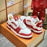 Giày Louis Vuitton LV Trainer #54 Red White Best Quality