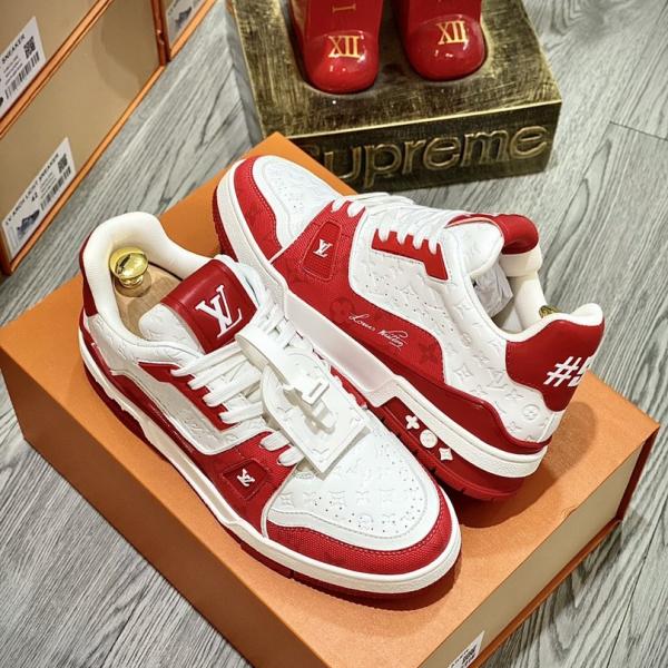 Giày Louis Vuitton LV Trainer #54 Red White Best Quality