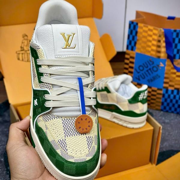 Giày Louis Vuitton LV Trainer #54 Damier Green Best Quality