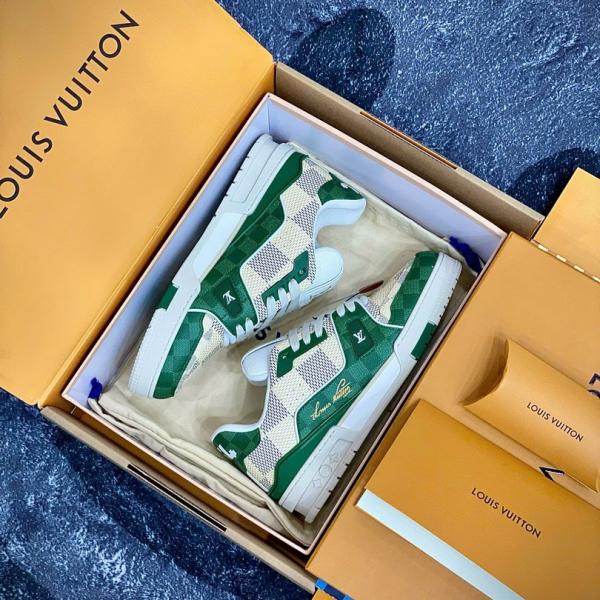 Giày Louis Vuitton LV Trainer #54 Damier Green Best Quality