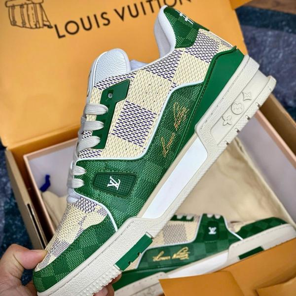 Giày Louis Vuitton LV Trainer #54 Damier Green Best Quality