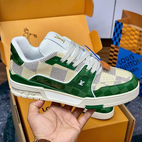 Giày Louis Vuitton LV Trainer #54 Damier Green Best Quality
