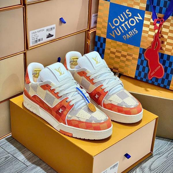 Giày Louis Vuitton LV Trainer #54 Damier Orange Best Quality