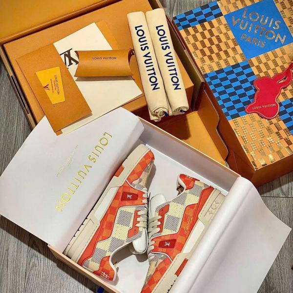 Giày Louis Vuitton LV Trainer #54 Damier Orange Best Quality