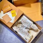 Giày Louis Vuitton Lv Trainer #54 Monogram-printed Grained Calf Leather Beige Best Quality