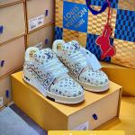 Giày Louis Vuitton Lv Trainer #54 Monogram-printed Grained Calf Leather Beige Best Quality