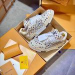 Giày Louis Vuitton Lv Trainer #54 Monogram-printed Grained Calf Leather Beige Best Quality