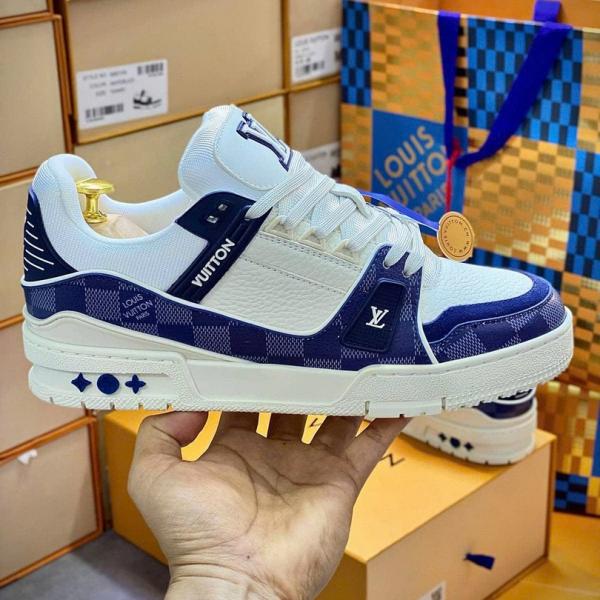 Giày Louis Vuitton LV Trainer Damier Denim Blue Best Quality