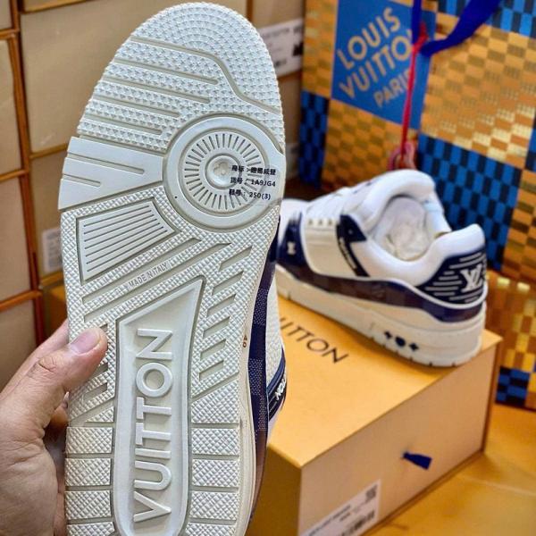 Giày Louis Vuitton LV Trainer Damier Denim Blue Best Quality