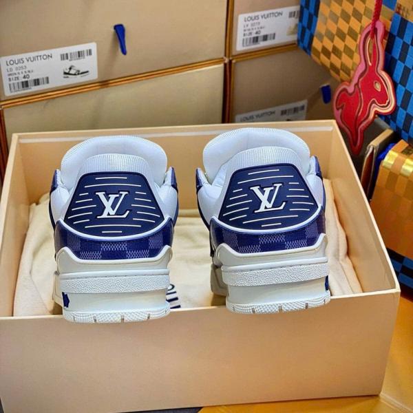 Giày Louis Vuitton LV Trainer Damier Denim Blue Best Quality