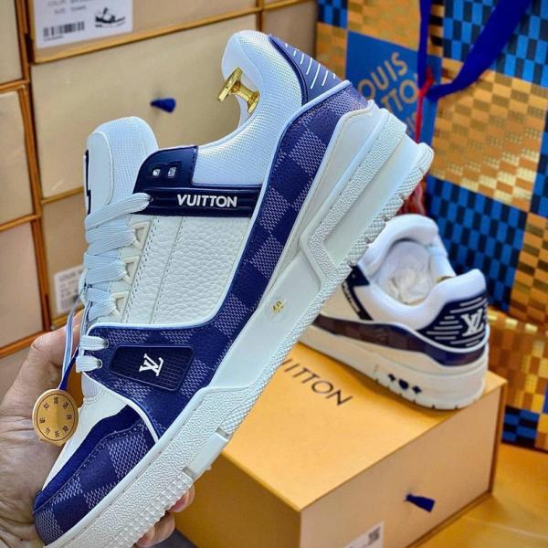 Giày Louis Vuitton LV Trainer Damier Denim Blue Best Quality