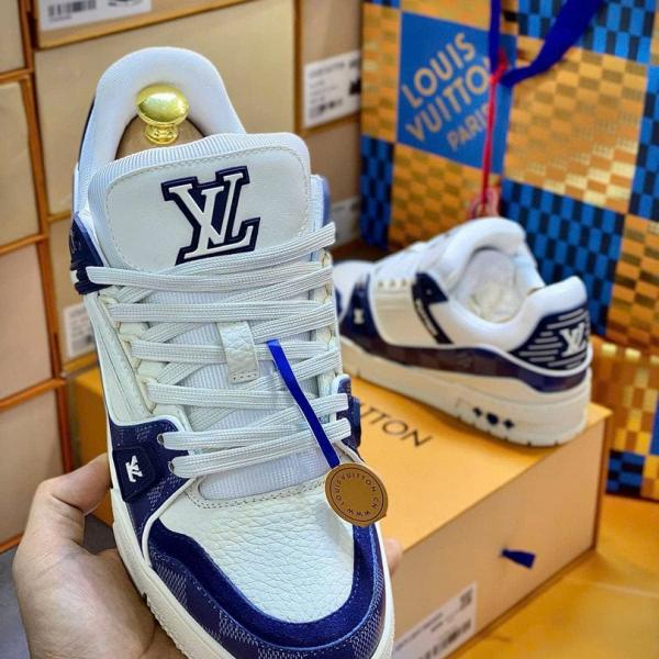 Giày Louis Vuitton LV Trainer Damier Denim Blue Best Quality