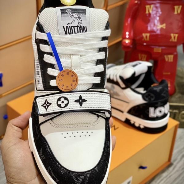 Giày Louis Vuitton Lv Trainer Monogram Black quai Velcro Best Quality