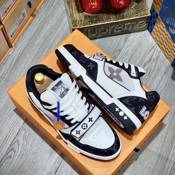 Giày Louis Vuitton Lv Trainer Monogram Black quai Velcro Best Quality
