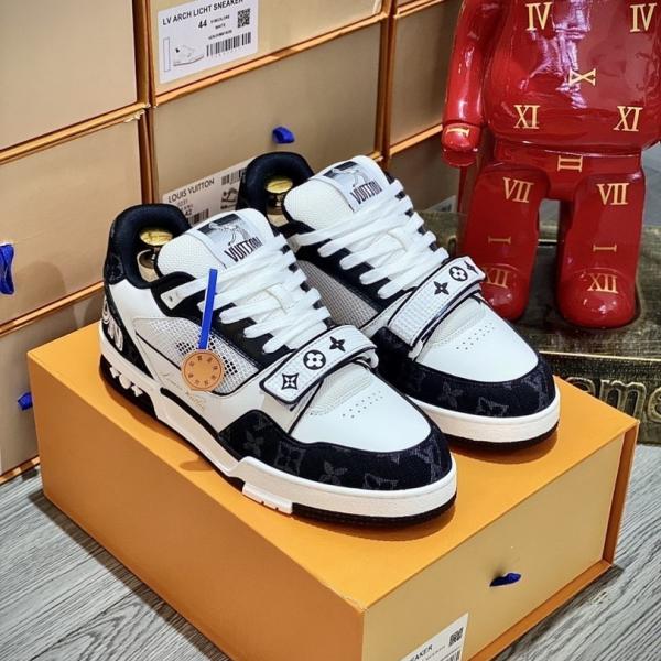 Giày Louis Vuitton Lv Trainer Monogram Black quai Velcro Best Quality