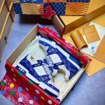 Giày Louis Vuitton LV Trainer Monogram Denim White Blue Best Quality