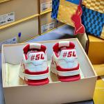 Giày Louis Vuitton Trainer #54 Signature White Red Best Quality