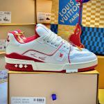 Giày Louis Vuitton Trainer #54 Signature White Red Best Quality