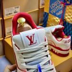 Giày Louis Vuitton Trainer #54 Signature White Red Best Quality
