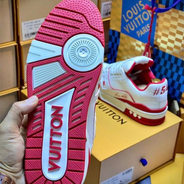 Giày Louis Vuitton Trainer #54 Signature White Red Best Quality