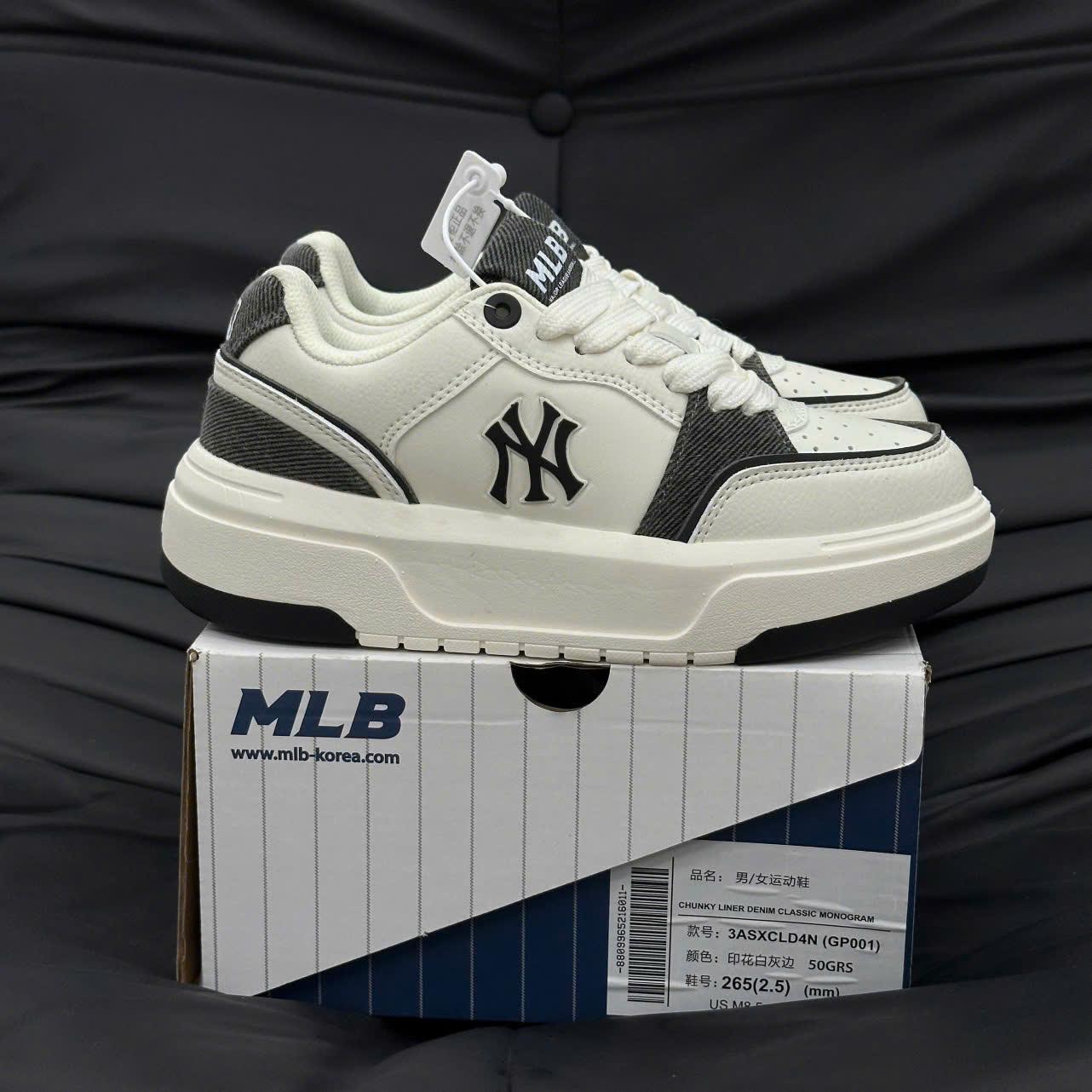 Giày MLB Chunky Liner Denim Pocket New York Yankees Black