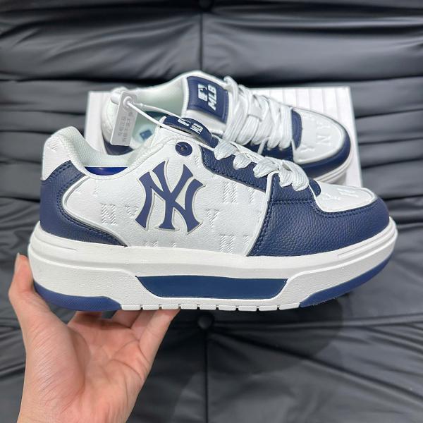 Giày MLB Korea Chunky Liner Denim Classic Mono New York Yankees Navy