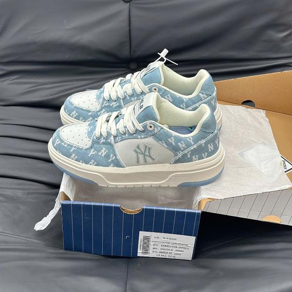 Giày MLB Korea Chunky Liner Denim Classic Mono New York Yankees Skyblue