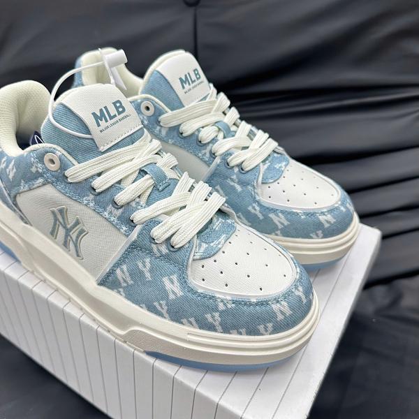 Giày MLB Korea Chunky Liner Denim Classic Mono New York Yankees Skyblue