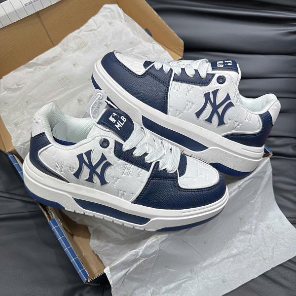 Giày MLB Korea Chunky Liner Denim Classic Mono New York Yankees Navy