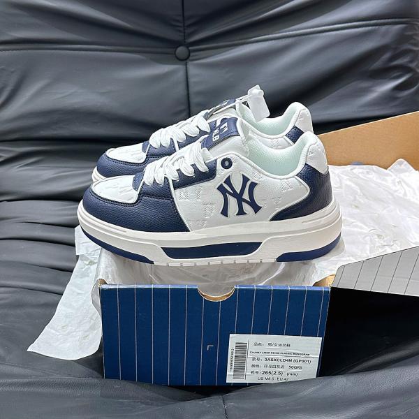 Giày MLB Korea Chunky Liner Denim Classic Mono New York Yankees Navy