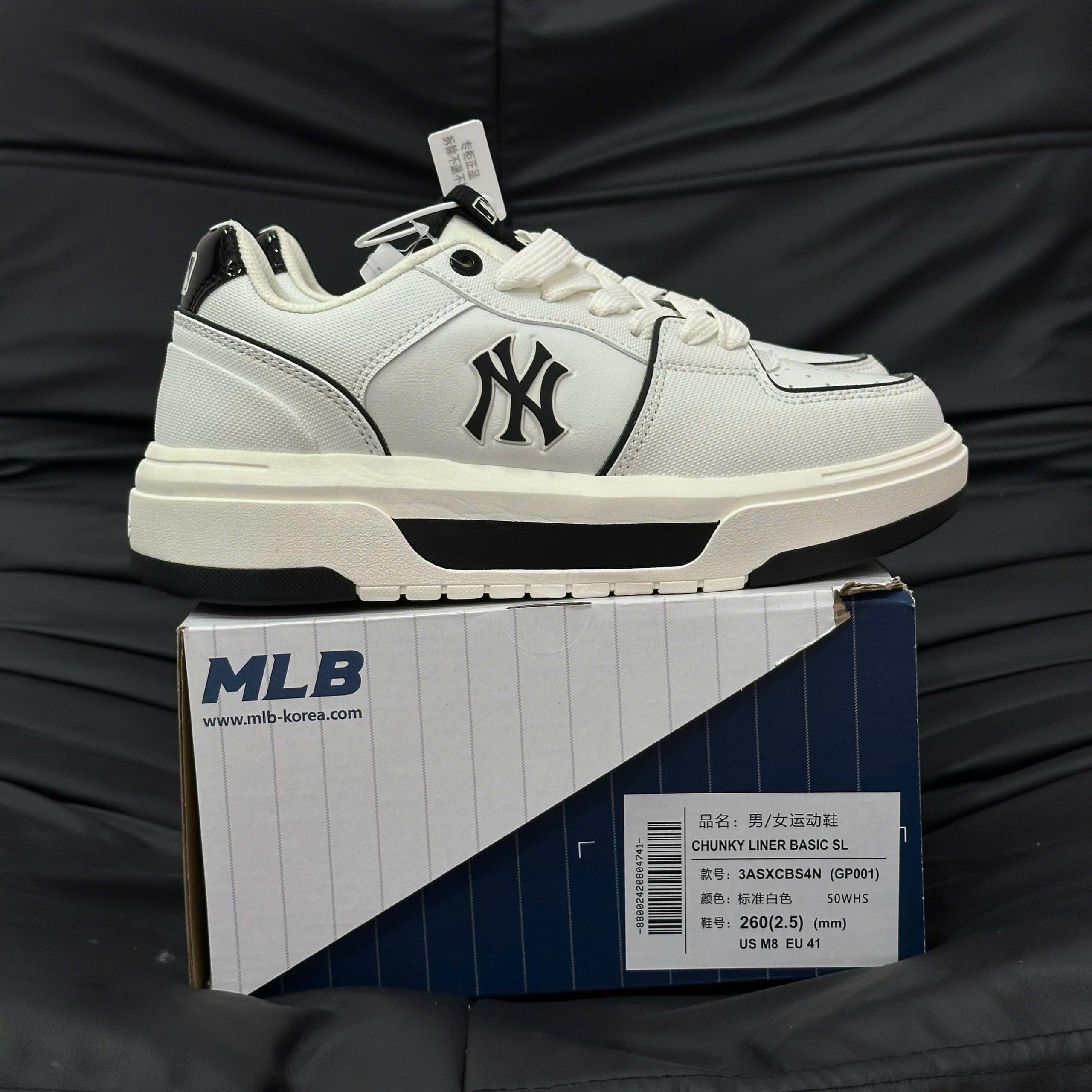 Giày MLB Korea Chunky Liner Basic SL New York Yankees White Best Quality