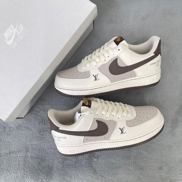 Giày Nike Air Force One X Louis Vuitton Custom Bown