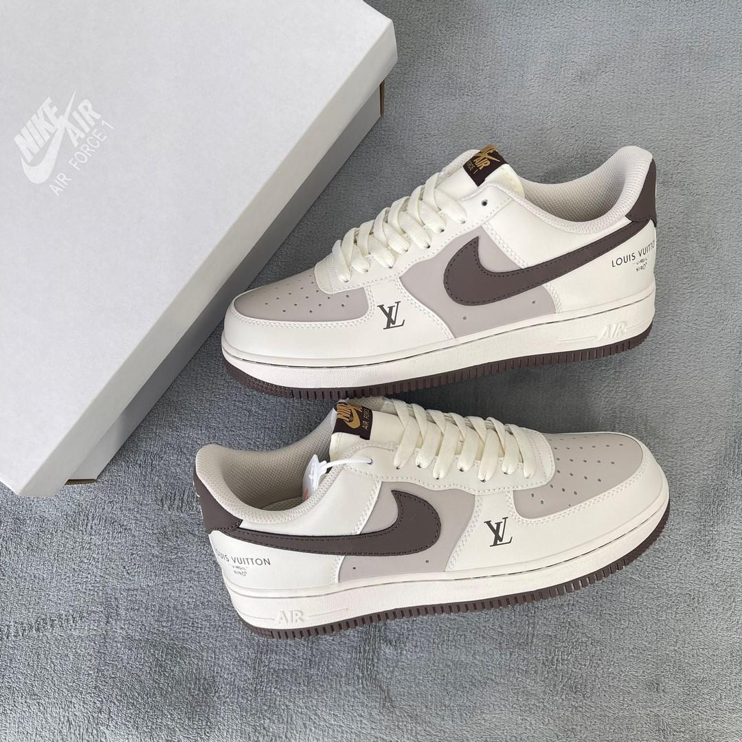Giày Nike Air Force One X Louis Vuitton Custom Bown