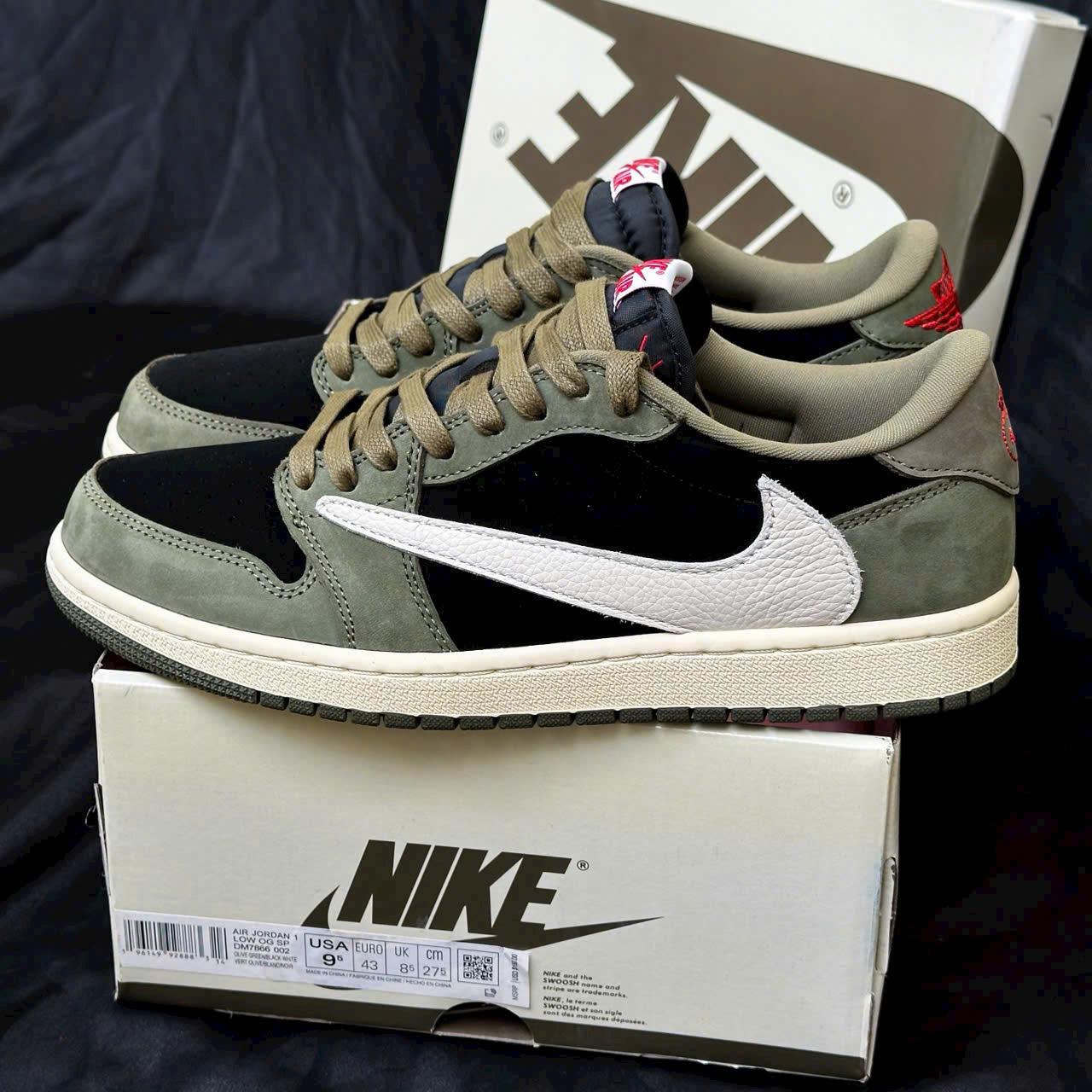 Giày Nike Air Jordan 1 Low Travis Scott Black Olive