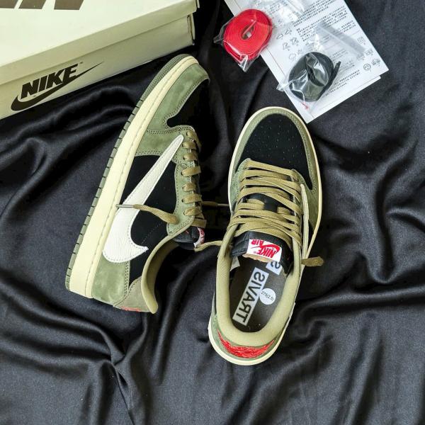 Giày Nike Air Jordan 1 Low Travis Scott Black Olive