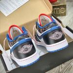 Giày Nike Air Jordan 1 Low ‘White Industrial Blue Siren Red’ Like Auth (Sashiko)