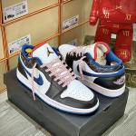 Giày Nike Air Jordan 1 Low ‘White Industrial Blue Siren Red’ Like Auth (Sashiko)
